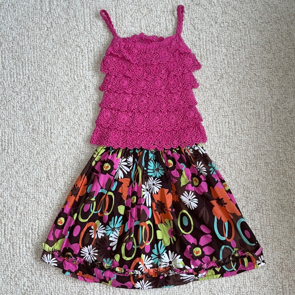 Girls 2 piece top and skirt
